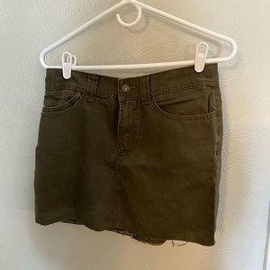 Green Jean Skirt